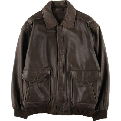 古着 ROUNDTREE＆YORKE A-2タイプ 中綿入り レザーフライトジャケット メンズL相当 ヴィンテージ /eaa552618 【中古】 【250523】