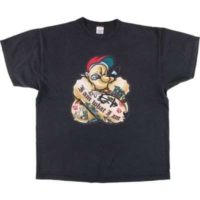 古着 POPEYE ポパイ キャラクタープリントTシャツ メンズL相当