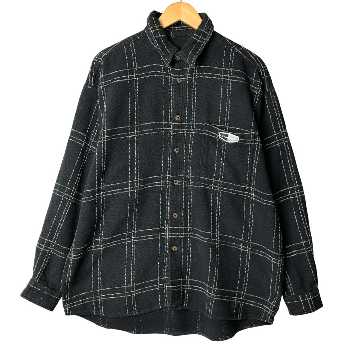 古着 Great Land 長袖 フランネルチェックシャツ メンズL相当