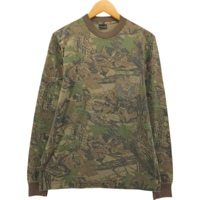 迷彩 スウェット カモ柄 トライバル柄 短丈 L 古着 90s 古着 90年代 TEE SWING タイガーストライプカモ 迷彩 Tシャツ
