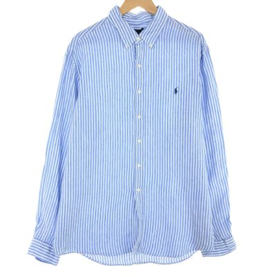 ラルフローレン ジャケット L 紺 ストライプ柄 日本製 リネン混 上品 綺麗め Polo Ralph Lauren ストライプ ジャケット | ブルー | FARFETCH JP