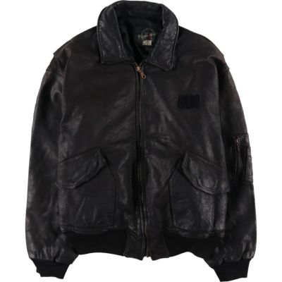 古着 フランス軍タイプ M.I.C パイロットジャケット レザーフライト