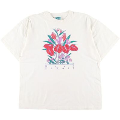 古着 90年代 FRUIT OF THE LOOM 花柄 プリントTシャツ USA製 ...