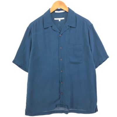 90s PERRY ELLIS シルク ボックス 開襟 オープンカラーシャツ