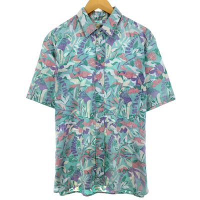 美品】レインスプーナー　アロハシャツ　80s　ヌードタグ　金タグ　USA製　総柄 美品】レインスプーナー アロハシャツ 80s ヌードタグ 金タグ