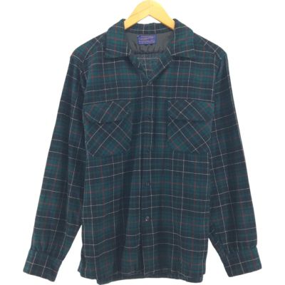 古着 50年代 ペンドルトン PENDLETON チェック柄 オープンカラー ウールボックスシャツ メンズM相当 ヴィンテージ /evb008973 【中古】 【241124】