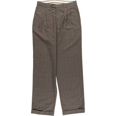 古着 LOUIS RAPHAEL グレンチェック ツータック ポリエステル×ウールパンツ スラックス メンズw32相当 /eaa544645 【中古】 【250505】