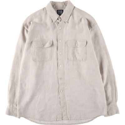 古着 90年代 ギャップ GAP オールドギャップ 長袖 リネン ボタンダウンシャツ メンズL相当 ヴィンテージ /eaa550873 【中古】 【250525】
