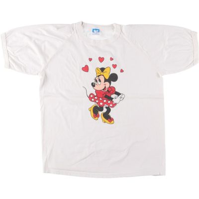 古着 80年代 ディズニー DISNEY MINNIE MOUSE ミニーマウス キャラクタープリントTシャツ USA製 レディースL相当 ヴィンテージ /eaa548477 【中古】 【250526】 【ADEL/アデル】