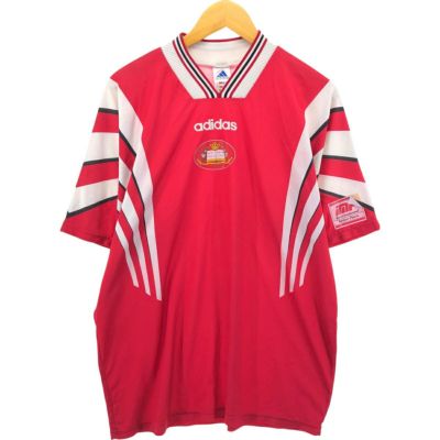 古着 90~00年代 アディダス adidas Vネック サッカーユニフォーム ゲームシャツ 英国製 メンズL相当 /eaa552790 【中古】 【250526】