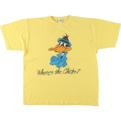 古着 80年代 ARTEX LOONEY TUNES ルーニーテューンズ ダフィーダック キャラクタープリントTシャツ USA製 メンズM ヴィンテージ /eaa437364 【中古】 【240607】