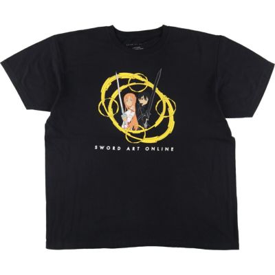 古着 SWORD ART ONLINE ソードアートオンライン アニメ キャラクタープリントTシャツ メンズL相当 /eaa552246 【中古】 【250526】