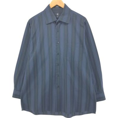 古着 90~00年代 カルバンクライン Calvin klein 長袖 コットンストライプシャツ メンズL相当 ヴィンテージ /eaa550853 【中古】 【250526】