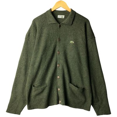 古着 80年代 ラコステ LACOSTE CHEMISE 襟付き ウール×アクリルニット