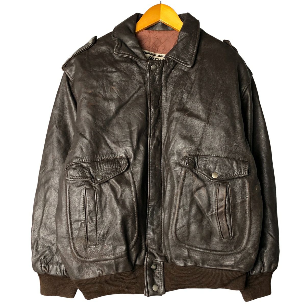 古着 REDSKINS レザーフライトジャケット フランス製 メンズL相当