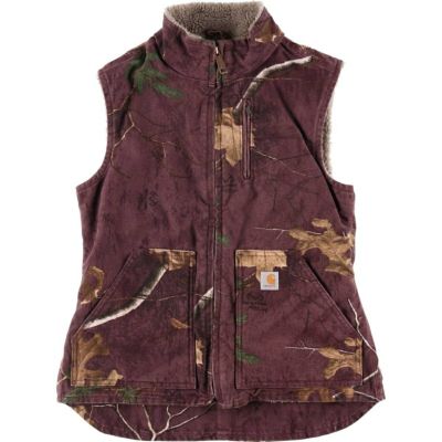 Carhartt リアルツリー カモ 迷彩 首リブ パデット ベスト 古着 古着 90s Carhartt リアルツリー カモ 迷彩 ダック 首リブ