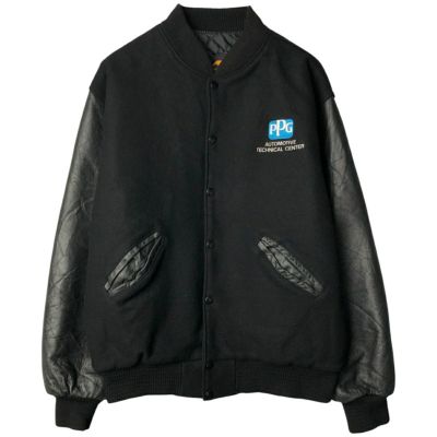 『AVUITE』 スタジャン　袖レザー　ネイティブ　コンチョボタン　黒　【L】 ネイバーフッド NEIGHBORHOOD 21AW CLUB WCL-JKT 袖レザー スタジャン