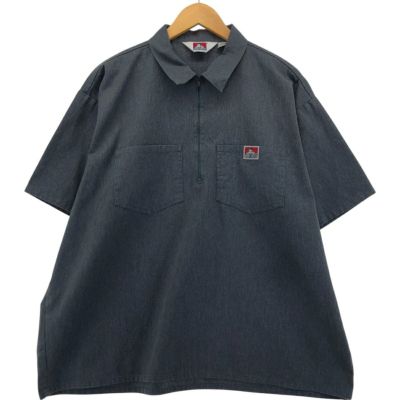 古着 90年代 ベンデイビス BEN DAVIS ハーフジップ 半袖 ワークシャツ ボックスシャツ メンズXXL相当 ヴィンテージ /eaa552991 【中古】 【250528】