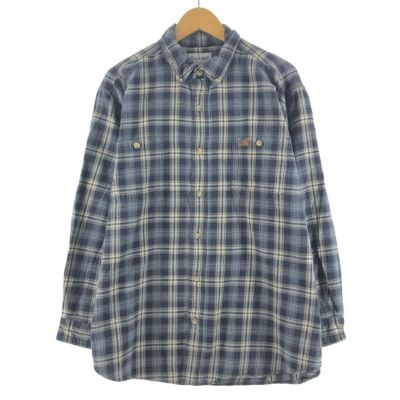 LANDS END 長袖 ボタンダウンチェックシャツ メンズL /eaa308620