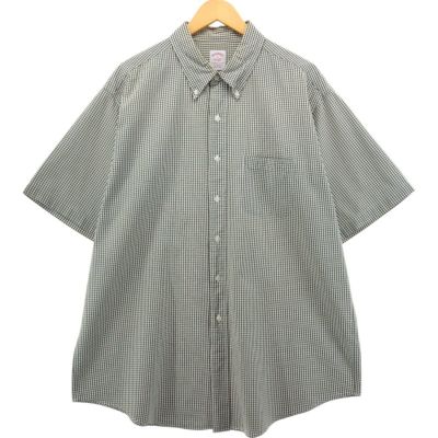 古着 ブルックスブラザーズ Brooks Brothers Est.1818 ギンガムチェック シアサッカー 半袖 ボタンダウン チェックシャツ メンズXL相当 /eaa553809 【中古】 【250529】