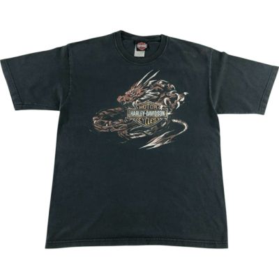 古着　XL　Harley-Davidson ドラゴンTシャツ ブラック　龍 ビンテージ ドラゴン 龍 Tシャツ XL ブラック メンズ 黒 USA古着
