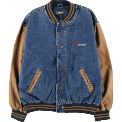 古着 90年代 Dunbrooke デニムスタジャン バーシティジャケット