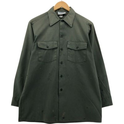 古着 80～90年代 ディッキーズ Dickies 長袖 ワークシャツ USA製 ボックスシャツ メンズM相当 /eaa553830 【中古】 【250530】