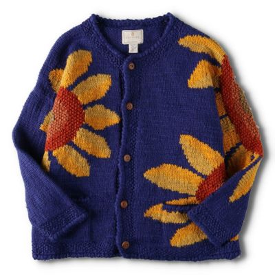 古着 EXPRESS TRICOT HAND KNIT ハンドニット 花柄 ウールニット