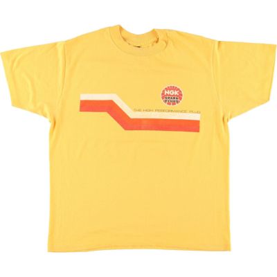 80s 90s チームヤマハ レーシングスポーツ Tシャツ 日本製 古着 レトロ 1980s Vintage Yamaha racing jersey, yellow & black nylon