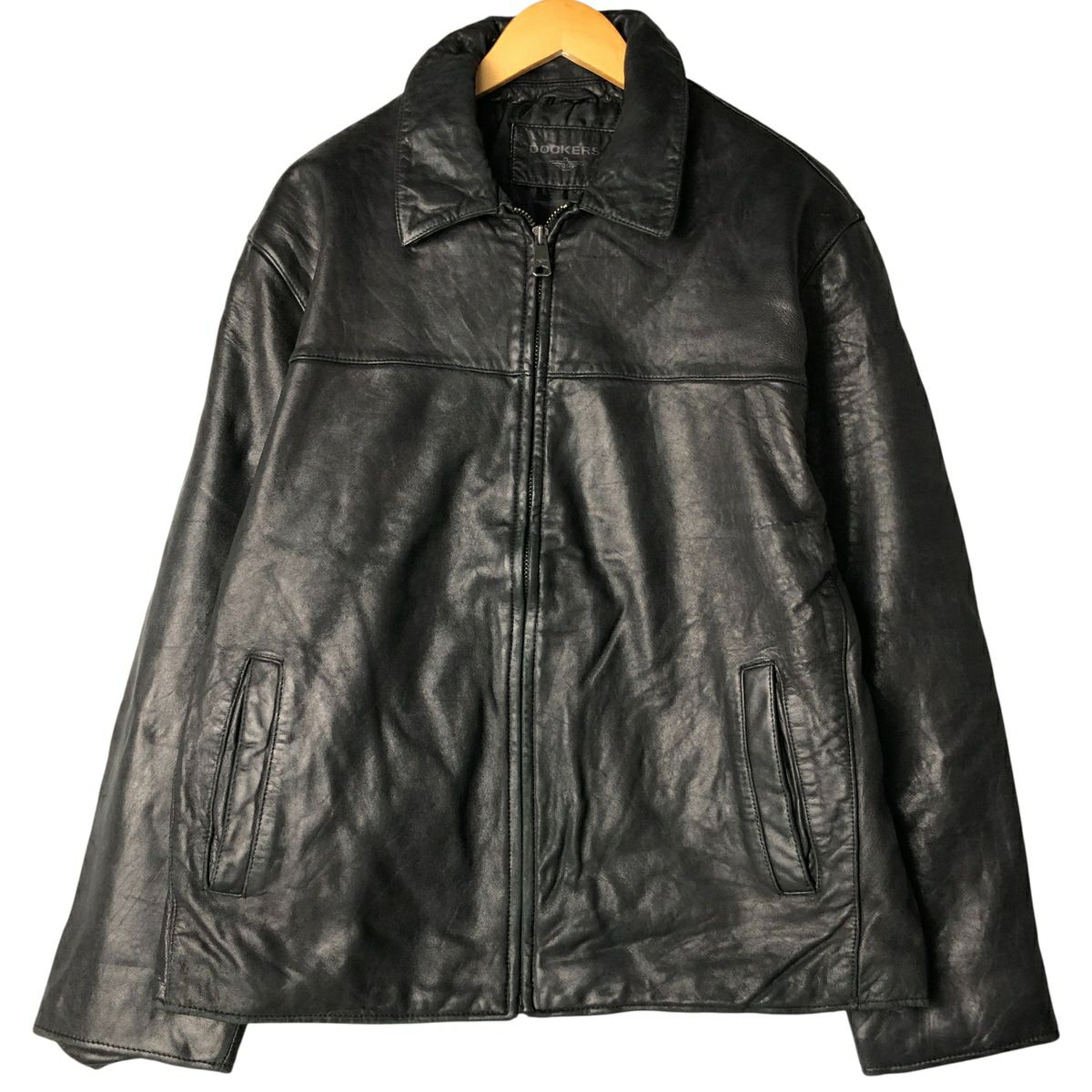 古着 ドッカーズ DOCKERS スイングトップタイプ レザーブルゾン メンズ