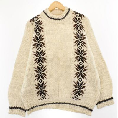 古着 San Cristobal 総柄 ハイネック HAND KNIT ハンドニット ...