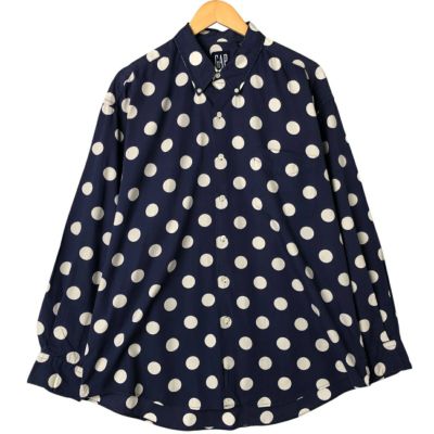 古着 90年代 ギャップ GAP オールドギャップ ドット柄 長袖 ボタンダウンシャツ メンズXL相当 ヴィンテージ /eaa552914 【中古】 【250601】 【NL2503】
