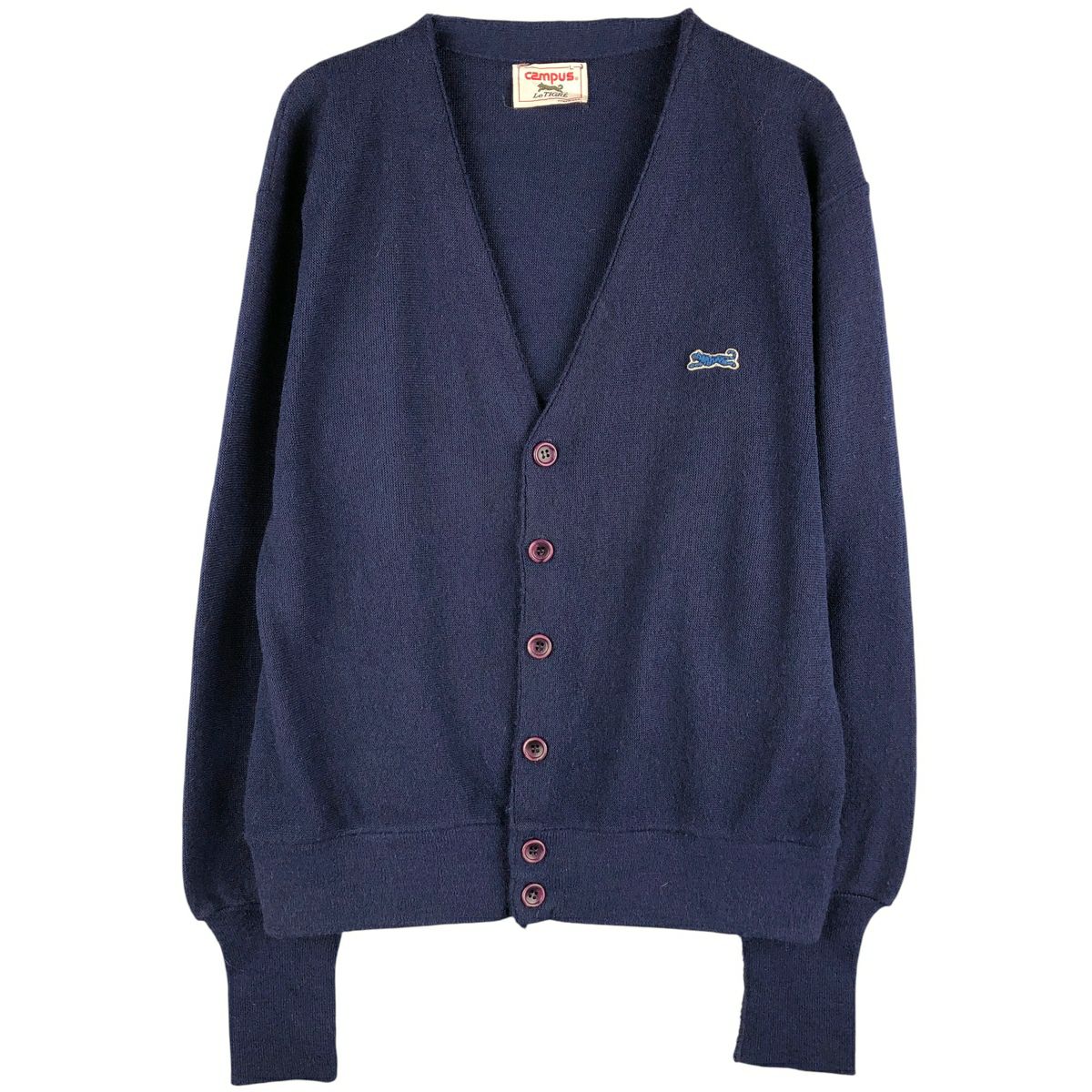 古着 キャンパス CAMPUS LE TIGRE アクリルニットカーディガン USA製