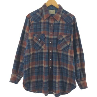 古着 80年代 ペンドルトン PENDLETON チェック柄 ウールシャツ メンズXL相当 ヴィンテージ /eaa505770 【中古】 【241202】