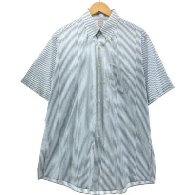 古着 ブルックスブラザーズ Brooks Brothers Est.1818 半袖 ボタンダウン ストライプシャツ メンズL相当 /eaa553865 【中古】 【250601】