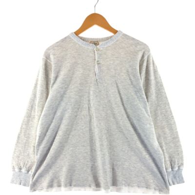 80sL.L.Bean グレー ヘンリーネック トレーナー L 古着–70～80s L.L.Bean ヘンリーネック ニット セーター