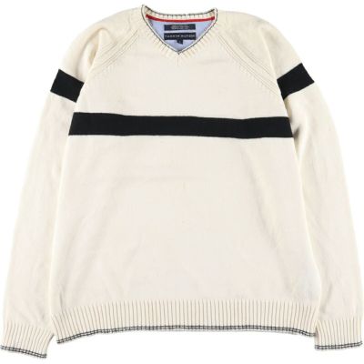 古着 トミーヒルフィガー TOMMY HILFIGER Vネック コットンニットセーター メンズL相当 /eaa399437 【中古】 【241202】