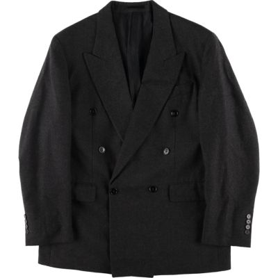 古着 イヴサンローラン Yves Saint Laurent POUR HOMME プールオム ピークドラペル ダブルブレスト ウールテーラードジャケット メンズL相当 /evb029013 【中古】 【250602】