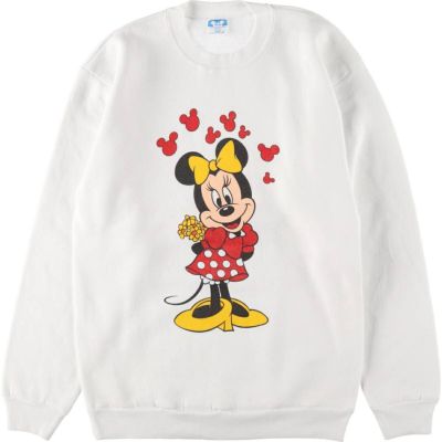 古着 80年代 ディズニー Disney MINNIE MOUSE ミニーマウス キャラクタースウェットシャツ トレーナー USA製 メンズL相当 ヴィンテージ /eaa503712 【中古】 【241121】
