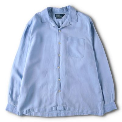 古着 90年代 ラルフローレン Ralph Lauren POLO by Ralph Lauren CALDWELL 長袖 オープンカラーボックスシャツ  メンズXL ヴィンテージ /eva000968 【中古】 【240523】 【N2407】 | 古着屋JAM（ジャム）