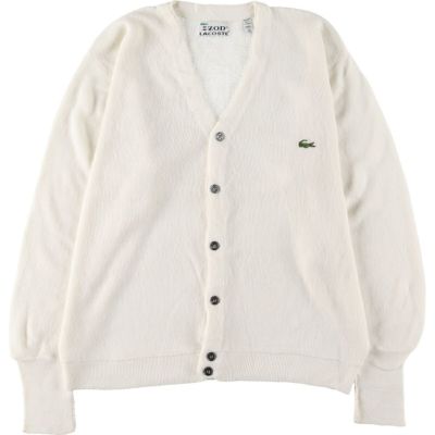 古着 70年代 ラコステ LACOSTE IZOD アクリルニットカーディガン メンズM相当 ヴィンテージ /eaa496081 【中古】 【241206】