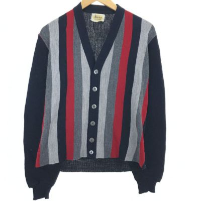 古着 ASHTON SPORTSWEAR ストライプ柄 カーディガン メンズS相当 /eaa399376 【中古】 【241206】