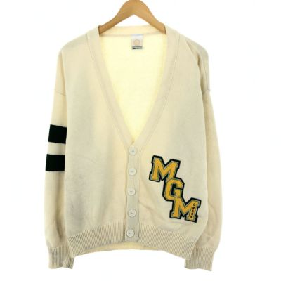 古着 90年代 MGM GRAND アクリルレタードニットカーディガン USA製 メンズL ヴィンテージ /eaa406316 【中古】 【231230】 ss2503_50