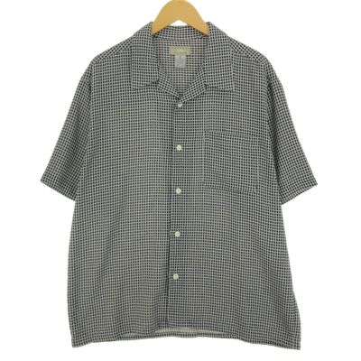 古着 NATURAL ISSUE チェック柄 オープンカラー 半袖 レーヨン