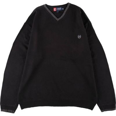 古着 チャップス CHAPS アーガイル柄 Vネック コットンニット