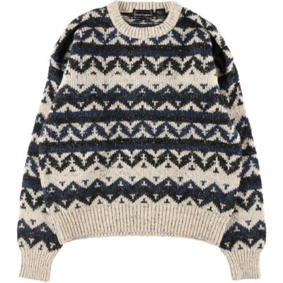 古着 Peter England チェック柄 カラーネップ アクリルニット