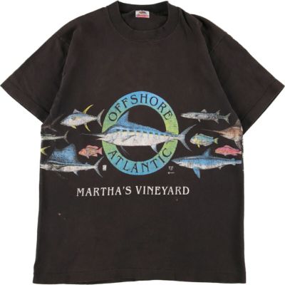 90年代 SIGNAL SPORT 魚柄 両面プリント アニマルプリントTシャツ USA製 メンズL ヴィンテージ /eaa356193