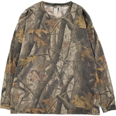 古着 MOSSY OAK 迷彩柄 リアルツリーカモ ロングTシャツ ロンT メンズL