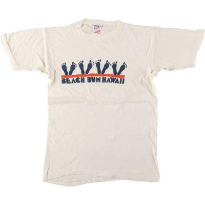USA製 古着 80's ダブルフェイス ボーダー Tシャツ オールドサーフ 古着 80s USA製 OP Ocean Pacific 魚×人 ポップ アート オールド