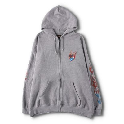 HARLEY DAVIDSON / 90s/ファイアパターン/USA製パーカー/XXL/コットン/GRY 古着 00年代 ハーレーダビッドソン Harley-Davidson ファイヤー